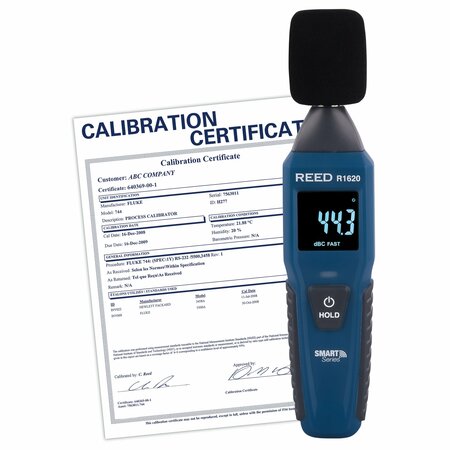 REED INSTRUMENTS REED Sound Level Meter, Bluetooth Smart Series, includes ISO Certificate R1620-NIST